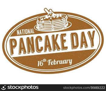 National pancake day grunge rubber st&on white background, vector illustration