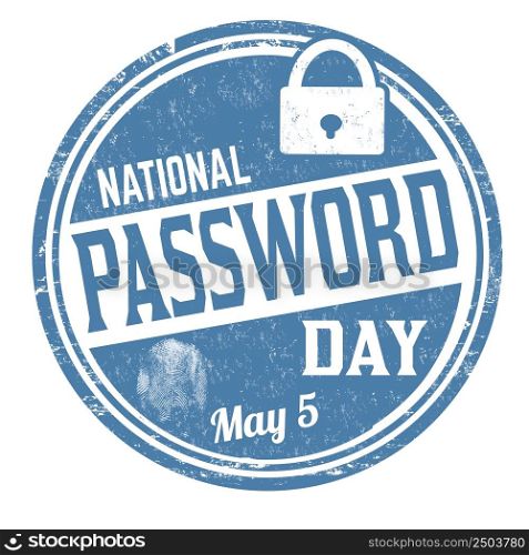 National password day sign or stamp on white background, vector illustration