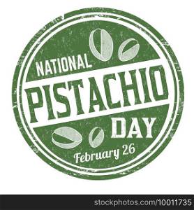 National pistachio day grunge rubber st&on white background, vector illustration
