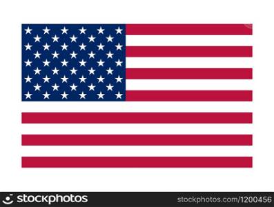 National political official US flag on a white background. vector illustration. National political official US flag