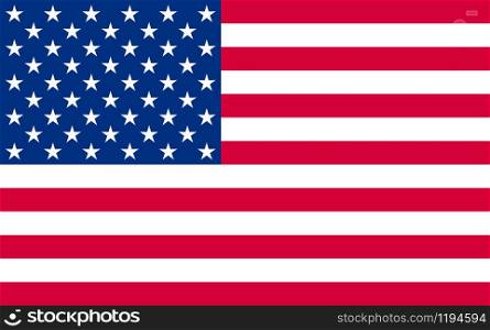 National political official US flag, Vector illustration. National political official US flag