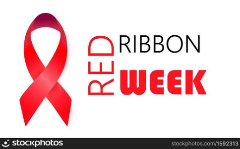 National Red Ribbon Week is organized annually in the end October. An alcohol, tobacco and violence prevention in society. Campaign to help drug addicts. Flat concept for banner.. National Red Ribbon Week is organized annually in the end October. An alcohol, tobacco and violence prevention in society. Campaign to help drug addicts. Flat concept