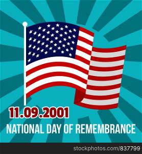 National remembrance american day background. Flat illustration of national remembrance american day vector background for web design. National remembrance american day background, flat style