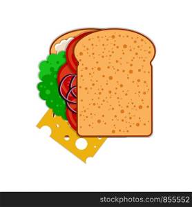National Sandwich Day. 3 November. The concept of food holiday in the United States. Veggie sandwich - bread, cheese, tomatoes, lettuce, onion, sauce. National Sandwich Day. 3 November. Food holiday in the United States. Veggie sandwich - bread, cheese, tomatoes, lettuce, onion, sauce