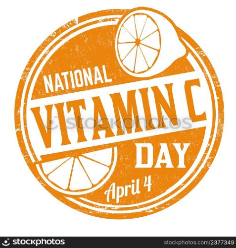 National vitamin C day grunge rubber stamp on white background, vector illustration