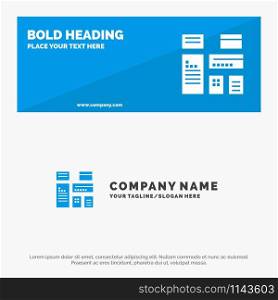 Native, Advertising, Native Advertising, Marketing SOlid Icon Website Banner and Business Logo Template