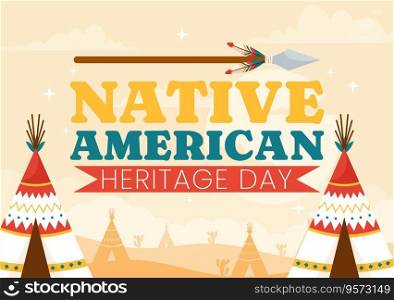 Native American Heritage Month Day Vector Illustration with Celebrate America Indian Culture Annual in United States to Contributions Background