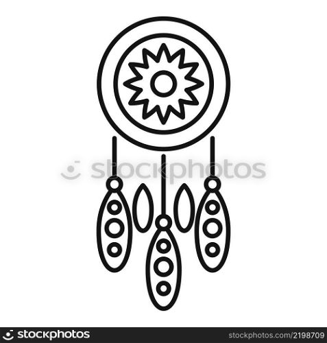 Native dream catcher icon outline vector. Aztec feather. Indian tribal. Native dream catcher icon outline vector. Aztec feather