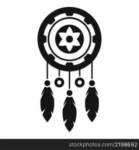 Native dream catcher icon simple vector. Aztec feather. Indian tribal. Native dream catcher icon simple vector. Aztec feather