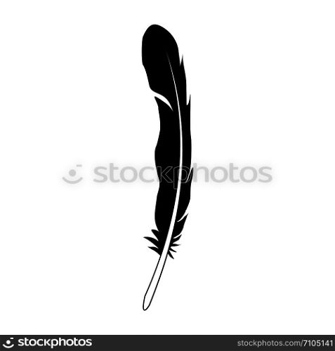 Native feather icon. Simple illustration of native feather vector icon for web design isolated on white background. Native feather icon, simple style
