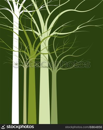 Natural background of trees without leaves