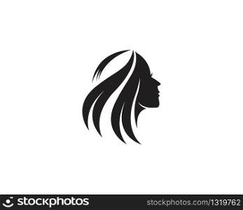 Natural beauty salon hair logo vector template
