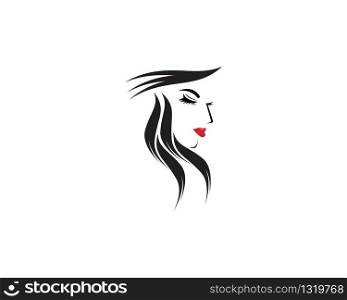 Natural beauty salon hair logo vector template