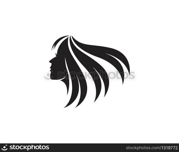 Natural beauty salon hair logo vector template