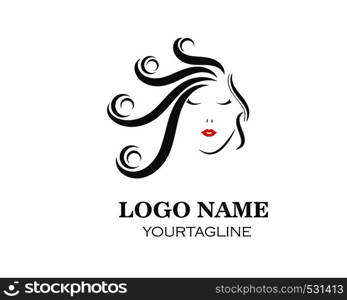 natural beauty woman vector illustration template design