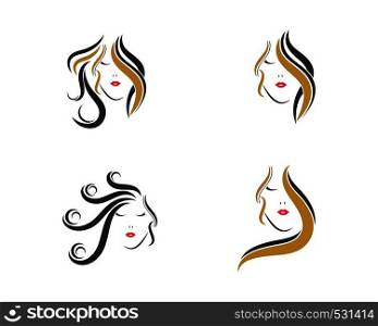 natural beauty woman vector illustration template design