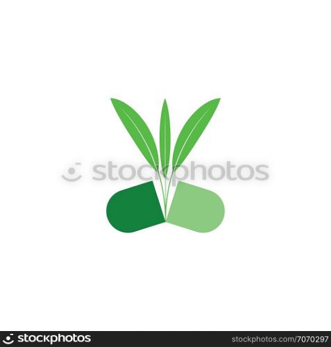 natural bio capsule pill herbal logo
