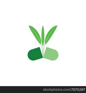natural bio capsule pill herbal logo