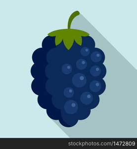 Natural blackberry icon. Flat illustration of natural blackberry vector icon for web design. Natural blackberry icon, flat style