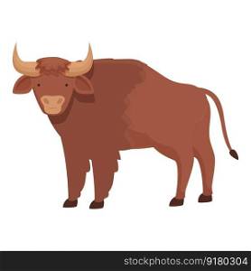 Natural buffalo icon cartoon vector. Bison animal. Mammal cow. Natural buffalo icon cartoon vector. Bison animal