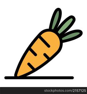 Natural carrot icon. Outline natural carrot vector icon color flat isolated. Natural carrot icon color outline vector