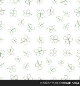 Natural Chamrock Texture. Cartoon Clover Leaves Isolated on White Background. Patricks Day Banner. Natural Chamrock Texture. Cartoon Clover Leaves