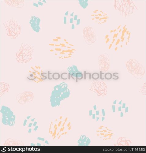 Natural colors graffiti textured shapes seamless pattern ethnic background. Design for wrapping paper, wallpaper, fabric print, backdrop. Vector illustration.. Natural colors graffiti textured shapes seamless pattern ethnic background.