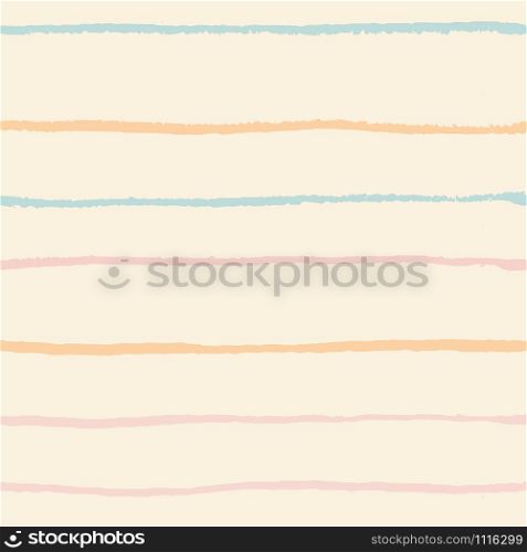 Natural colors horizontal textured lines trendy seamless pattern with hand drawn elements background. Design for wrapping paper, wallpaper, fabric print, backdrop. Vector illustration.. Natural colors horizontal textured lines trendy seamless pattern with hand drawn elements background.