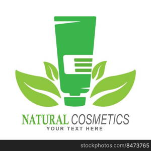 Natural cosmetics. Template for a logo, emblem, label or sticker. Flat style