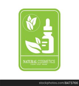 Natural cosmetics. Template for a logo, emblem, label or sticker. Flat style
