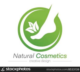 Natural cosmetics. Template for a logo, sticker, emblem or label. Icon for websites and applications. Flat style