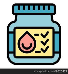 Natural dye jar icon outline vector. Water food. Artificial drop color flat. Natural dye jar icon vector flat