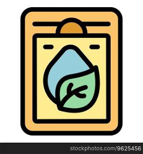Natural dye label icon outline vector. Water product. Cosmetic drop color flat. Natural dye label icon vector flat