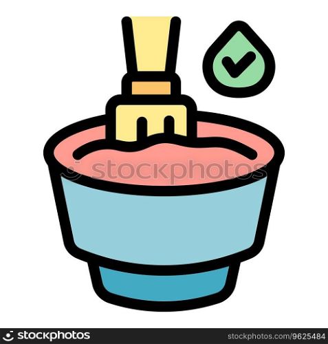 Natural dye pot icon outline vector. Eco safe. Water product color flat. Natural dye pot icon vector flat
