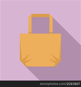 Natural eco bag icon flat vector. Fabric handbag. Ecology bag. Natural eco bag icon flat vector. Fabric handbag