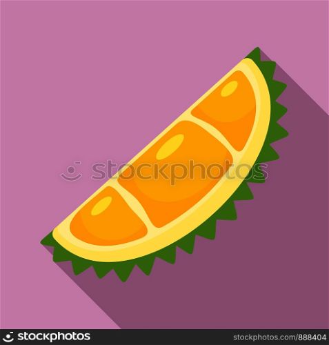 Natural eco durian piece icon. Flat illustration of natural eco durian piece vector icon for web design. Natural eco durian piece icon, flat style