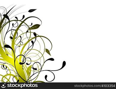 Natural floral background design in bright golden yellow