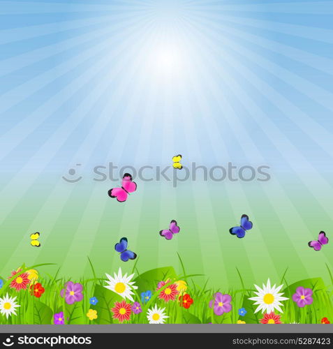 Natural floral background vector illustration