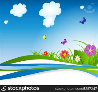 Natural floral background vector illustration. EPS 10.