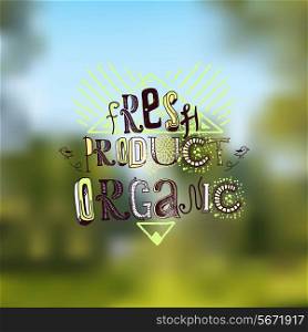 Natural fresh organic products type background vector illustration