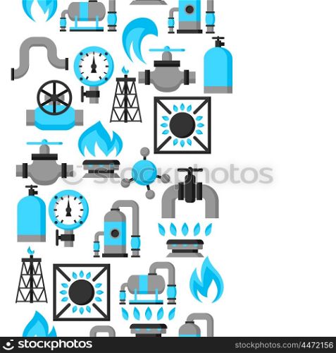 Natural gas production, injection and storage. Industrial seamless pattern.