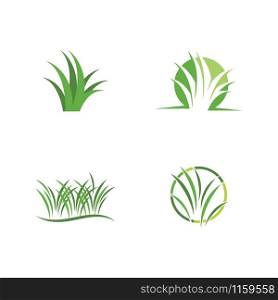 Natural Grass ilustration logo vector design