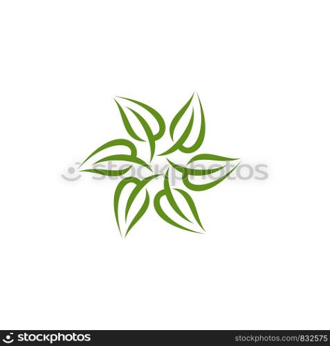 Natural Green Leaf Spa Logo Illustration Design. Vector EPS 10.