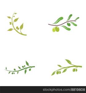 Natural herbal olive and oil logo with olive branch. Logo for business, branding, herbal medicine and spa.