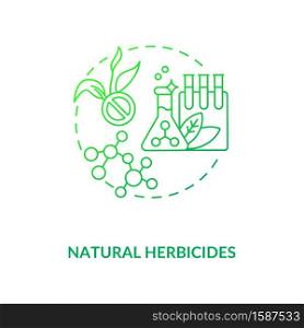 Natural herbicides concept icon. Organic farming coorporation principles. Organic gardening sprays creation. Fields protection idea thin line illustration. Vector isolated outline RGB color drawing. Natural herbicides concept icon
