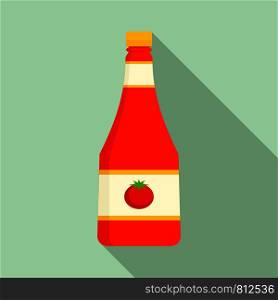 Natural ketchup bottle icon. Flat illustration of natural ketchup bottle vector icon for web design. Natural ketchup bottle icon, flat style