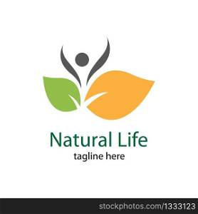 Natural life logo vector icon illustration design
