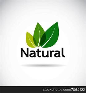 Natural logo design vector template on white background. Leaf icon