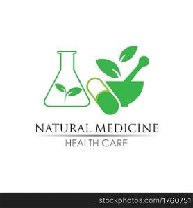 Natural medicine logo images illustration design