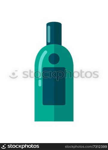 Natural micellar water for skincare in blue plastic bottle isolated vector illustration on white background. Liquid medical cosmetic means for face.. Micellar Water for Skincare in Blue Plastic Bottle